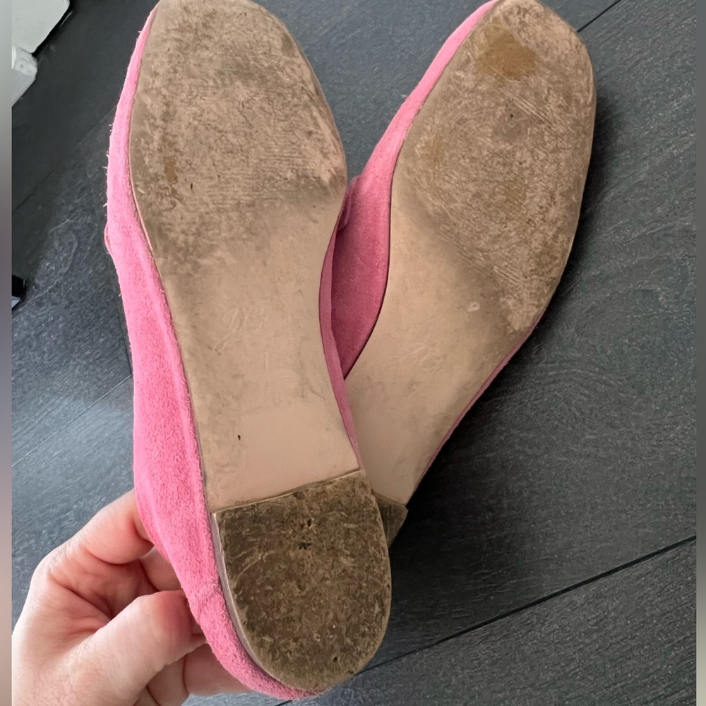 J. Crew Women's Pink Leather Upper Flat Shoe Size 7 - Picture 5 of 6